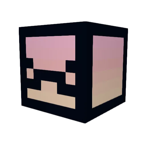 Kojian Minecraft avatar head, 3D render
