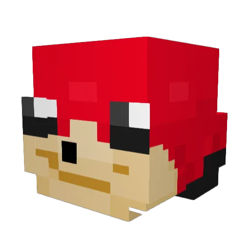 Kojize Minecraft avatar head, 3D render