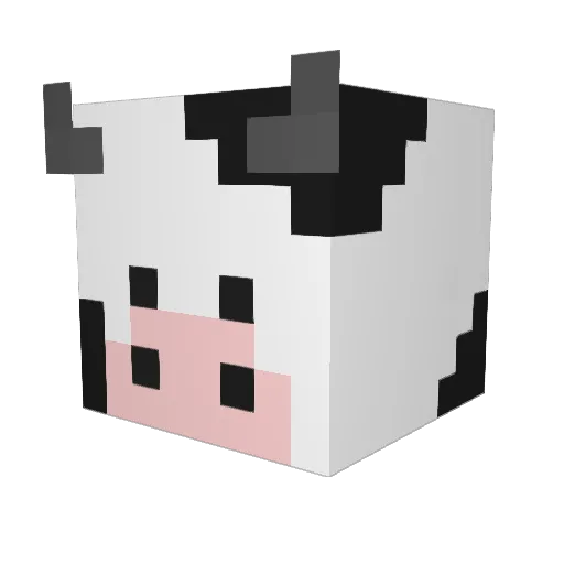 KojohCow Minecraft avatar head, 3D render