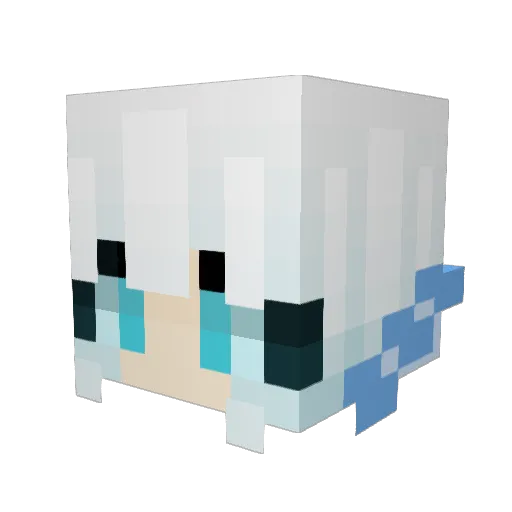Kok0w0 Minecraft avatar head, 3D render
