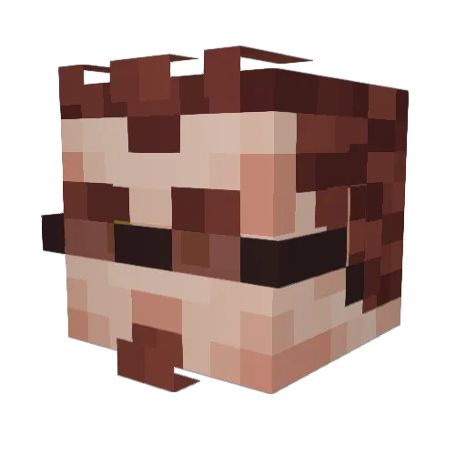 Kokainym Minecraft avatar head, 3D render