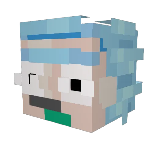 Kokao_ Minecraft avatar head, 3D render