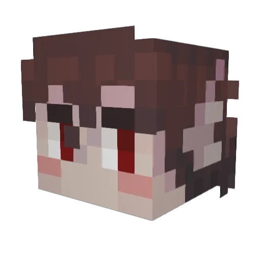 Kokichiki Minecraft avatar head, 3D render
