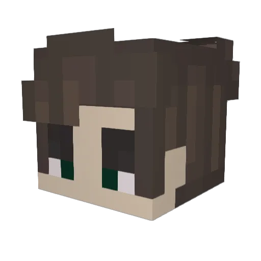 Kokioco Minecraft avatar head, 3D render