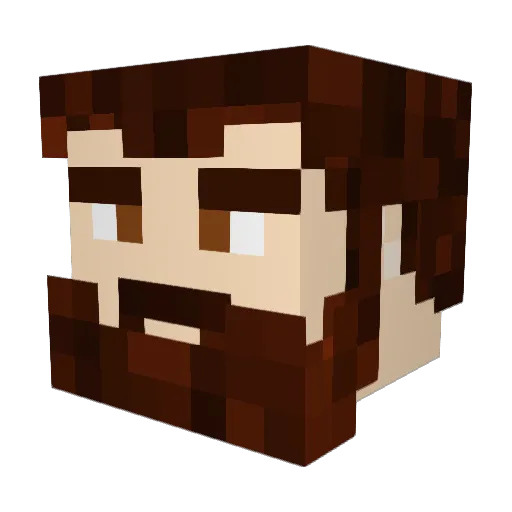Koklusza Minecraft avatar head, 3D render