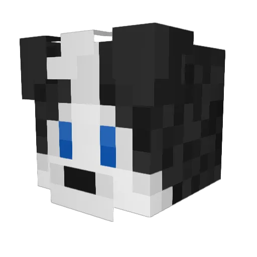 KokoCollie Minecraft avatar head, 3D render