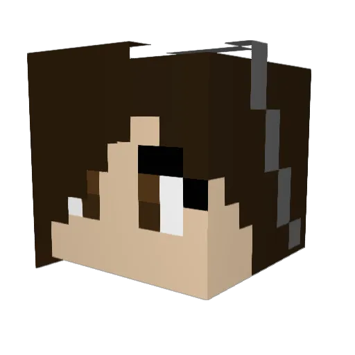 KokoDeAkira Minecraft avatar head, 3D render