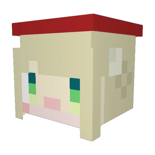 Kokoa_Hoto Minecraft avatar head, 3D render