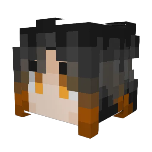 Kokoori Minecraft avatar head, 3D render