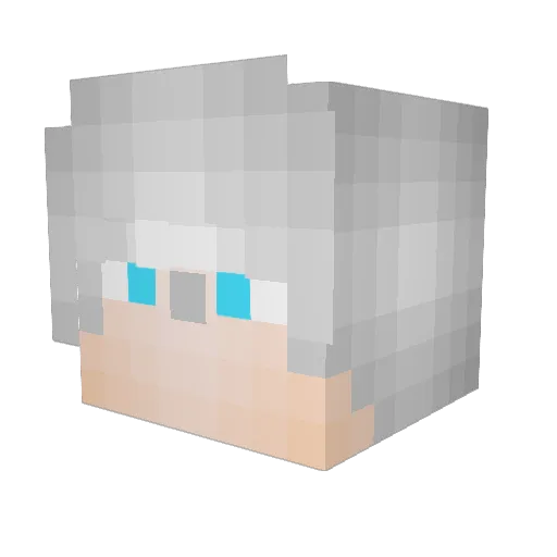Kokorisati Minecraft avatar head, 3D render