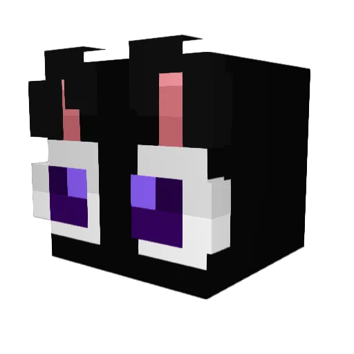 Kokoro Minecraft avatar head, 3D render