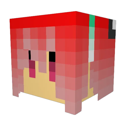 Kokoro_T Minecraft avatar head, 3D render