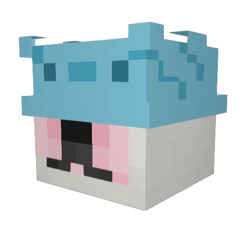 Kokostajn_ Minecraft avatar head, 3D render