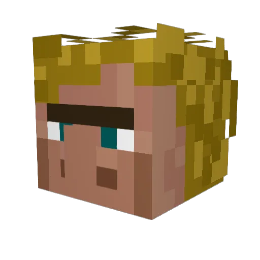 Kokslimondo Minecraft avatar head, 3D render