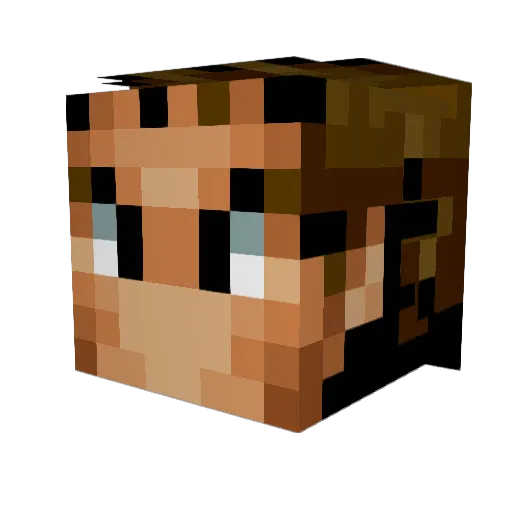 Koku1ten Minecraft avatar head, 3D render