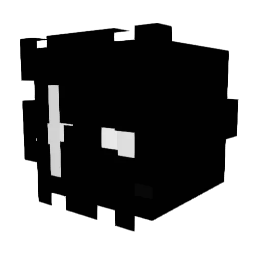 Kokuroshi Minecraft avatar head, 3D render