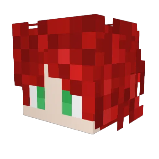 KolaKao Minecraft avatar head, 3D render