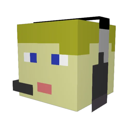 Kolare Minecraft avatar head, 3D render