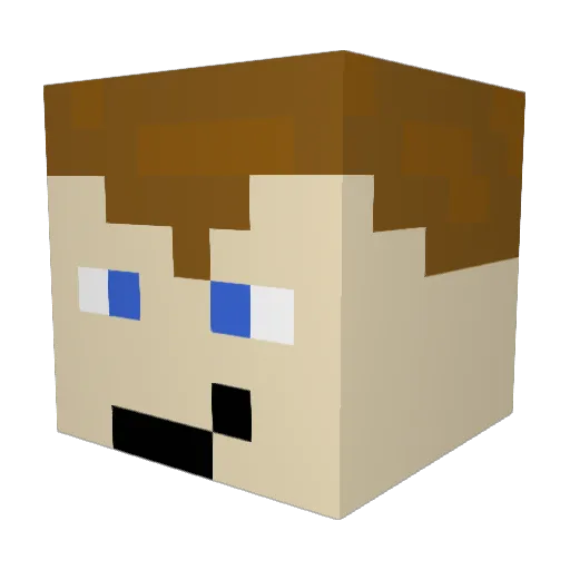 KolbyJack08 Minecraft avatar head, 3D render