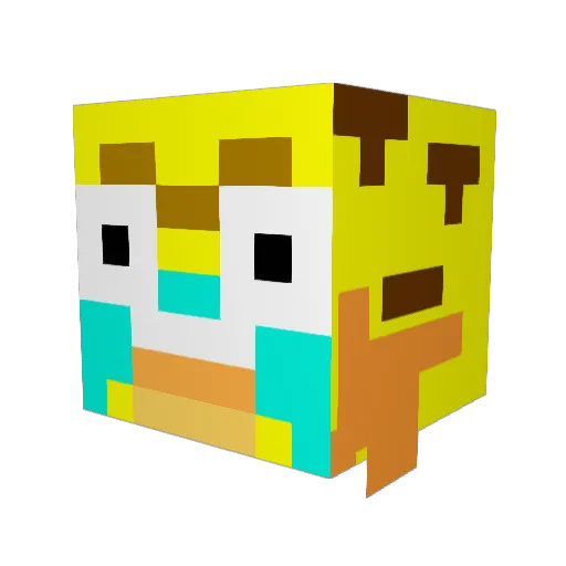 Kolekosta Minecraft avatar head, 3D render