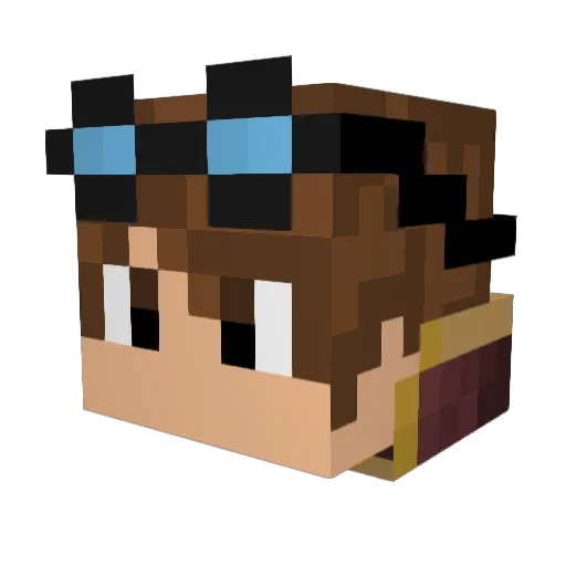 Kolibreezer Minecraft avatar head, 3D render