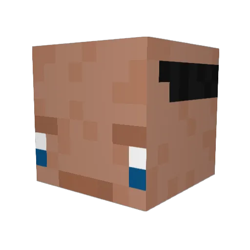 Kolombo Minecraft avatar head, 3D render