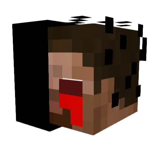 Koma_Pilot Minecraft avatar head, 3D render