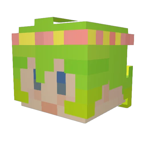 Koma_Roll Minecraft avatar head, 3D render