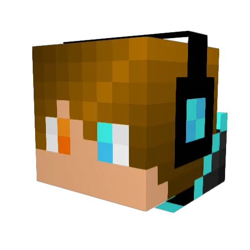Komaly_ Minecraft avatar head, 3D render