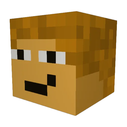 Komandblock Minecraft avatar head, 3D render
