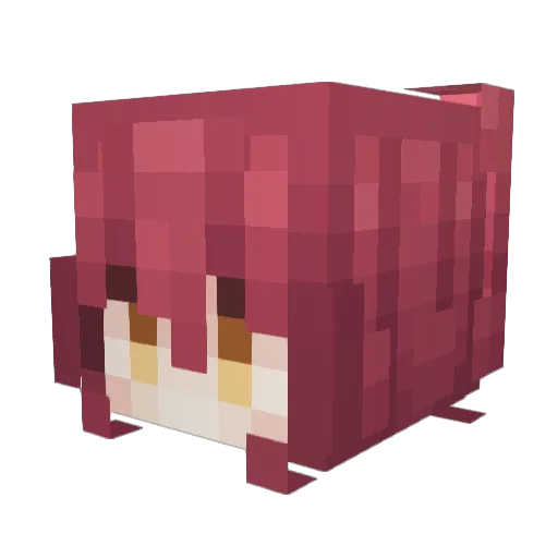 KomariChika_ Minecraft avatar head, 3D render