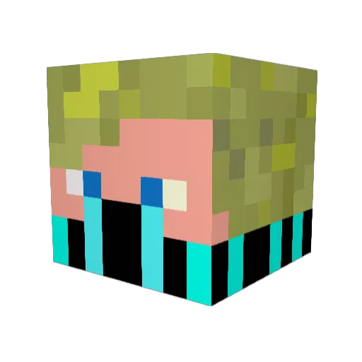 KomcI Minecraft avatar head, 3D render