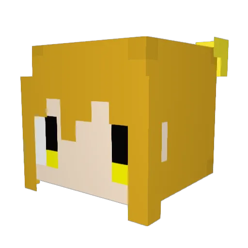 Komck Minecraft avatar head, 3D render