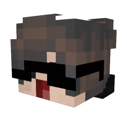 KomeQ Minecraft avatar head, 3D render