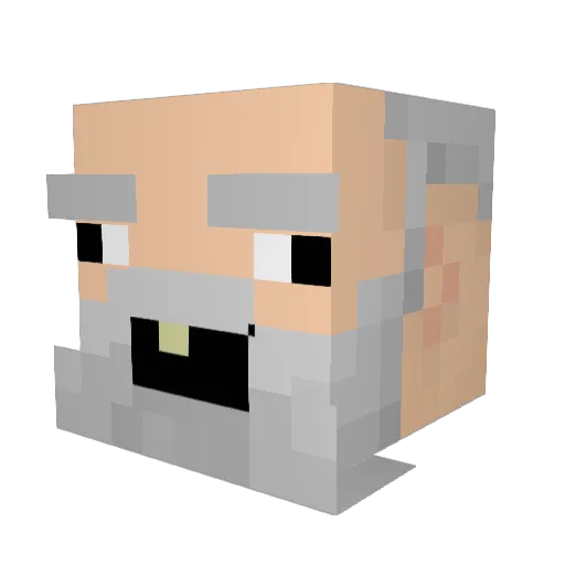 KometKing Minecraft avatar head, 3D render