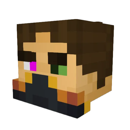 Kometa8 Minecraft avatar head, 3D render