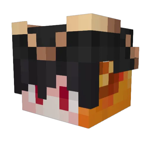 Kometha Minecraft avatar head, 3D render