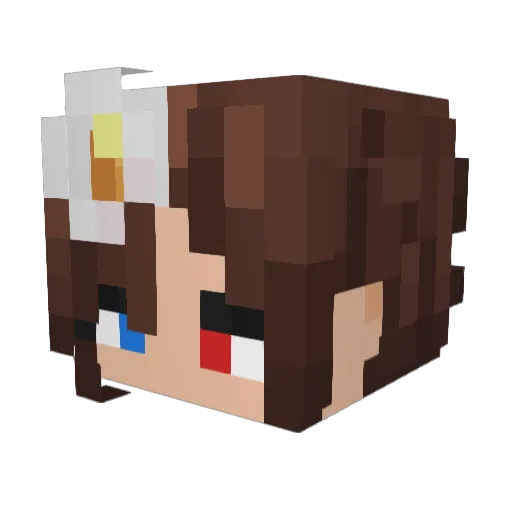 Komi_D Minecraft avatar head, 3D render