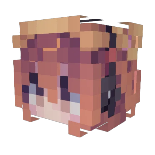 Komia Minecraft avatar head, 3D render