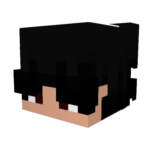 KomiiSe Minecraft avatar head, 3D render