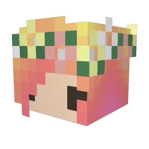 Komine3 Minecraft avatar head, 3D render