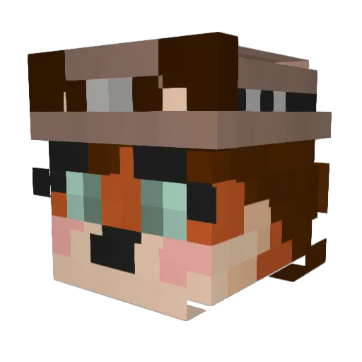 Komish87 Minecraft avatar head, 3D render