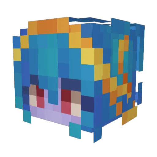 Kommandogit Minecraft avatar head, 3D render