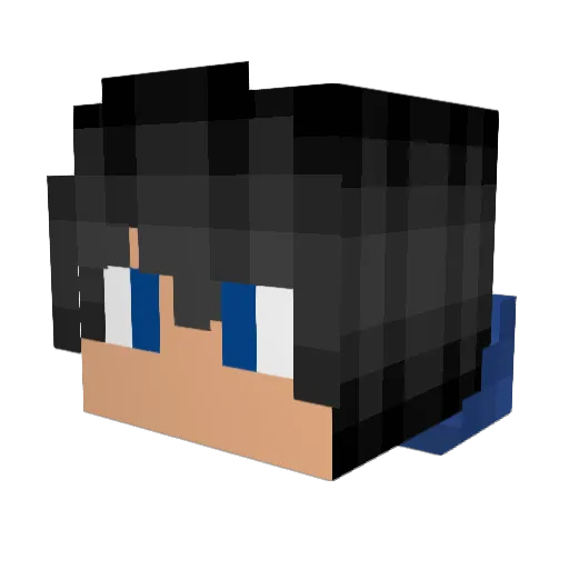 Komotari Minecraft avatar head, 3D render
