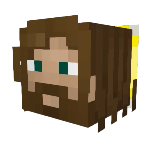 Kompote2pomme Minecraft avatar head, 3D render
