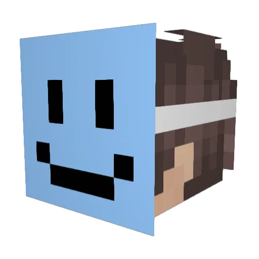 KompuraChad Minecraft avatar head, 3D render