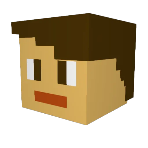 KonKol Minecraft avatar head, 3D render