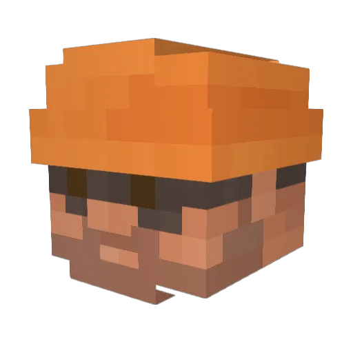 KonVon Minecraft avatar head, 3D render