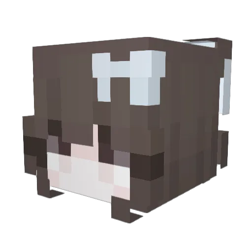 Konagara Minecraft avatar head, 3D render