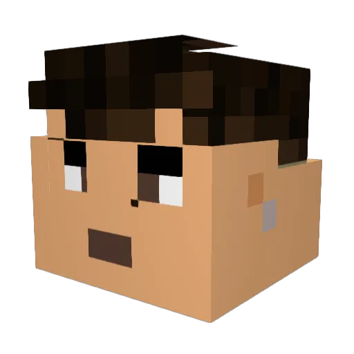 Konbongbong Minecraft avatar head, 3D render
